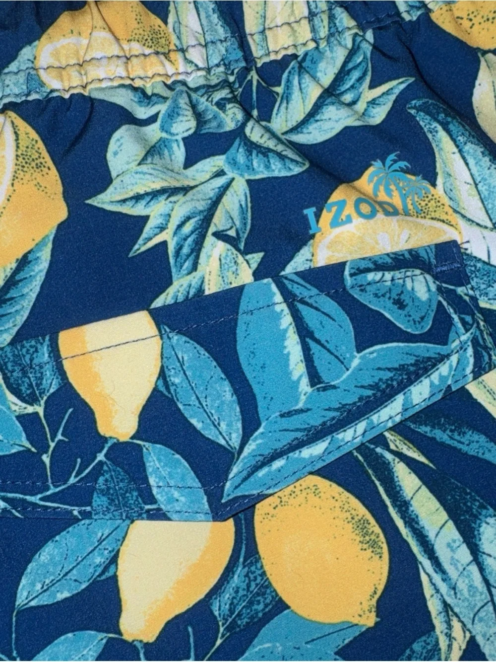 NWT Izod Saltwater Swim Trunks, Blue /Yellow, Size XL